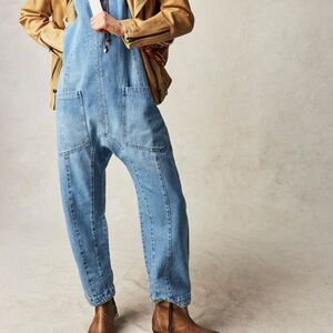 We The Free Blue Denim overalls